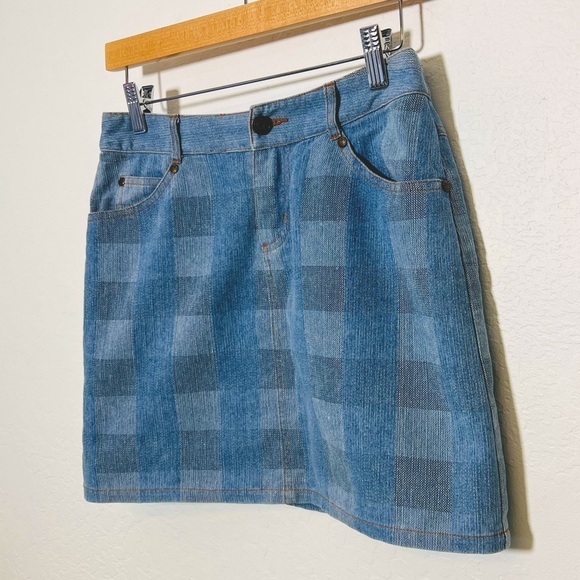 Vintage Checkered Checkerboard Mini Skirt Medium - Picture 1 of 8
